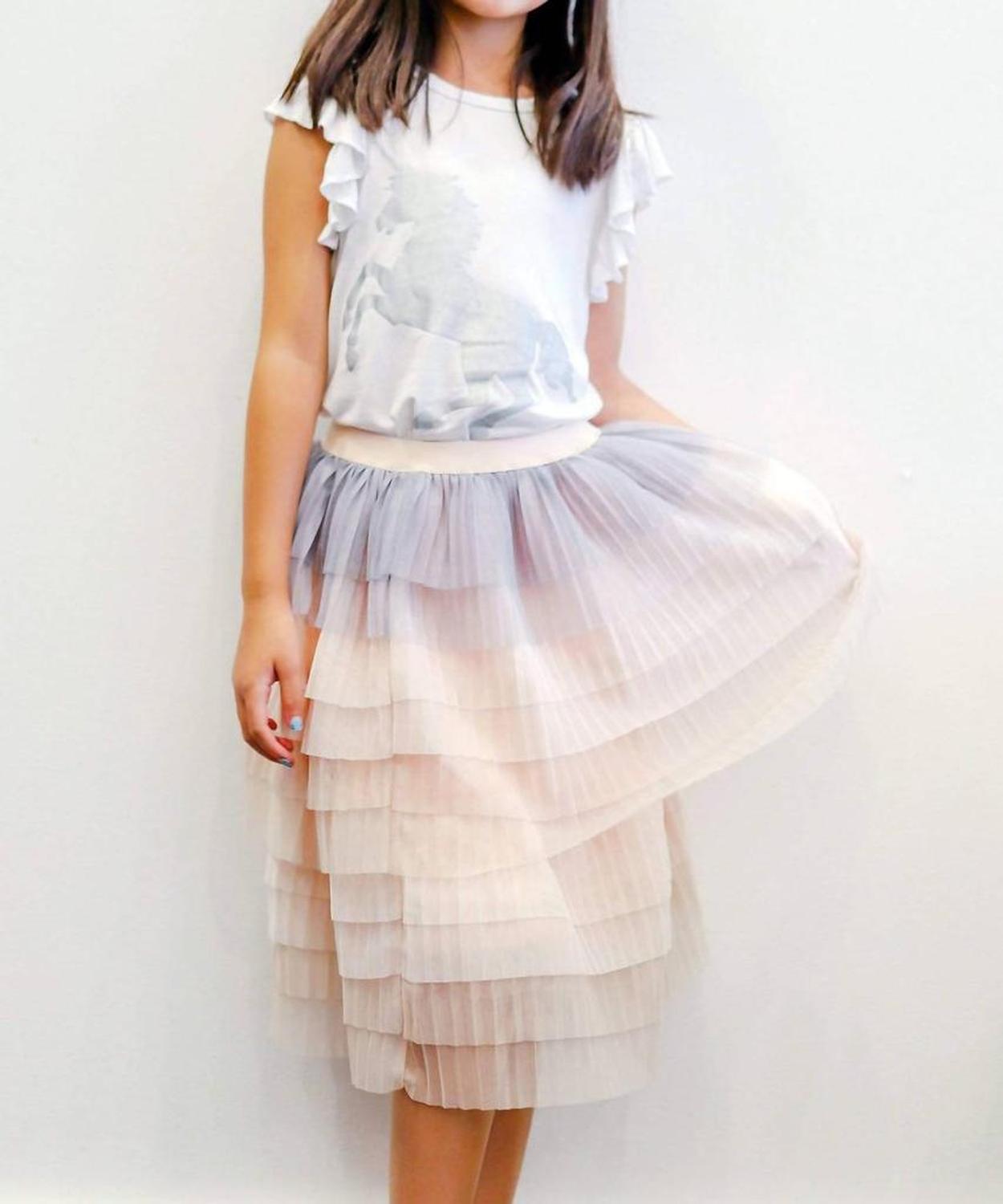 Girls Cake Tiered Tulle Skirt In Pastel
