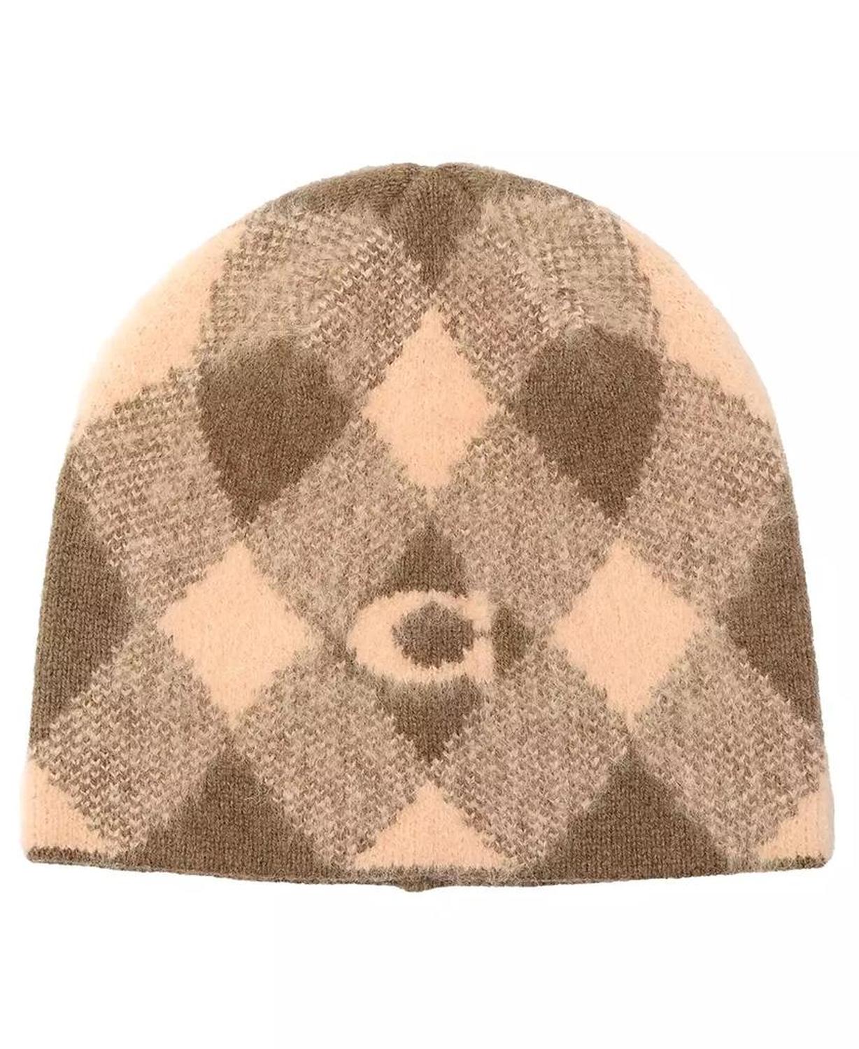Women's Argyle Knit Beanie Hat