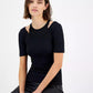 Women's Slim Ribbed Layered-Look Short-Sleeve Top