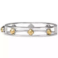 Two-Tone Sculpted Spade Cut Out Bangle Bracelet