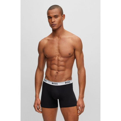 Three-pack of stretch-cotton boxer briefs with logos