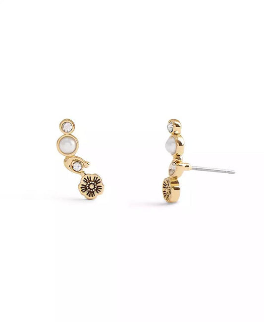 Faux Stone Signature Heritage Cultivated Pearl Crawler Earrings