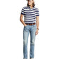 Classic Fit Striped Mesh Polo Shirt