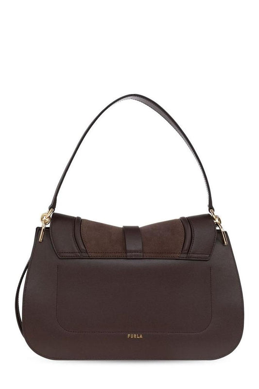 Furla Large Flow Foldover Top Shoulder Bag