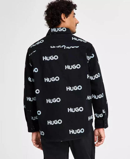 Men's Oversized-Fit Logo Shirt Jacket