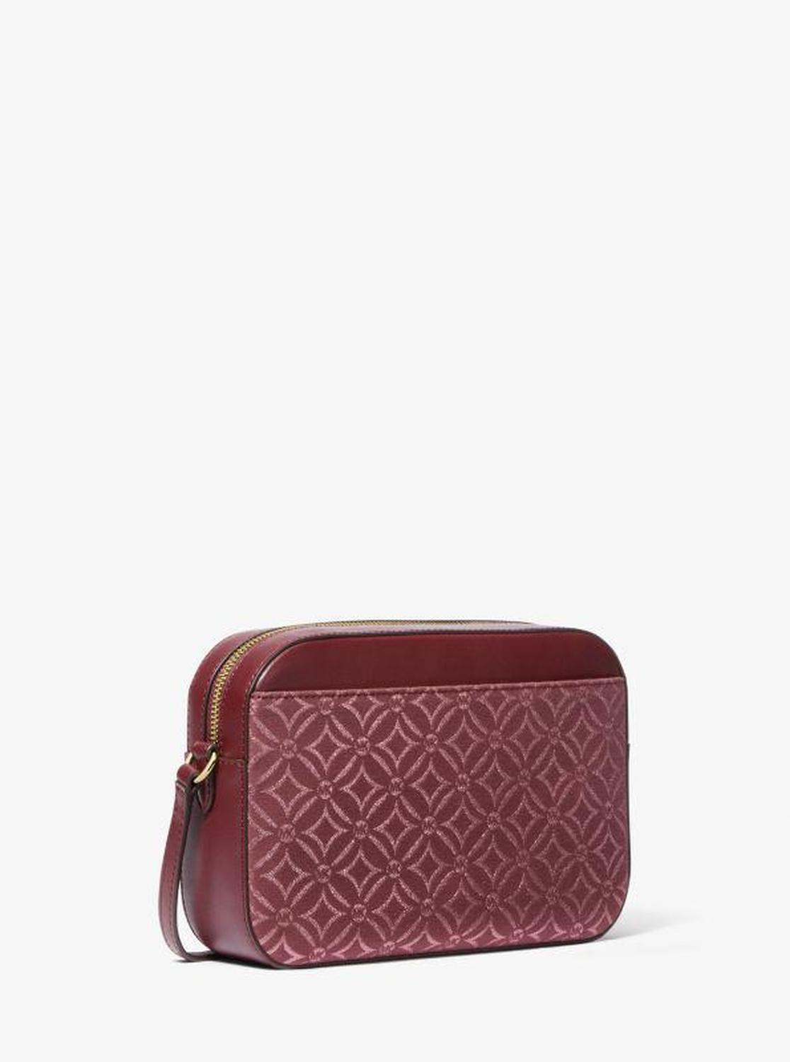 Jet Set Large Metallic Logo Jacquard Crossbody Bag