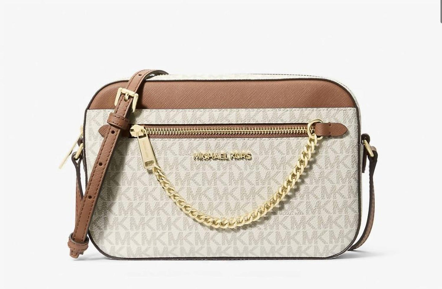 Jet Set Large Logo Crossbody Bag In Vanilla