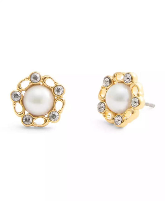 Faux Stone Signature Heritage Cultivated Pearl Stud Earrings
