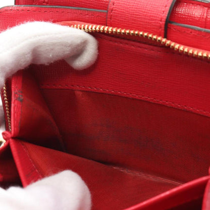 Babylon M Zip Around Bi-Fold Wallet Leather Red