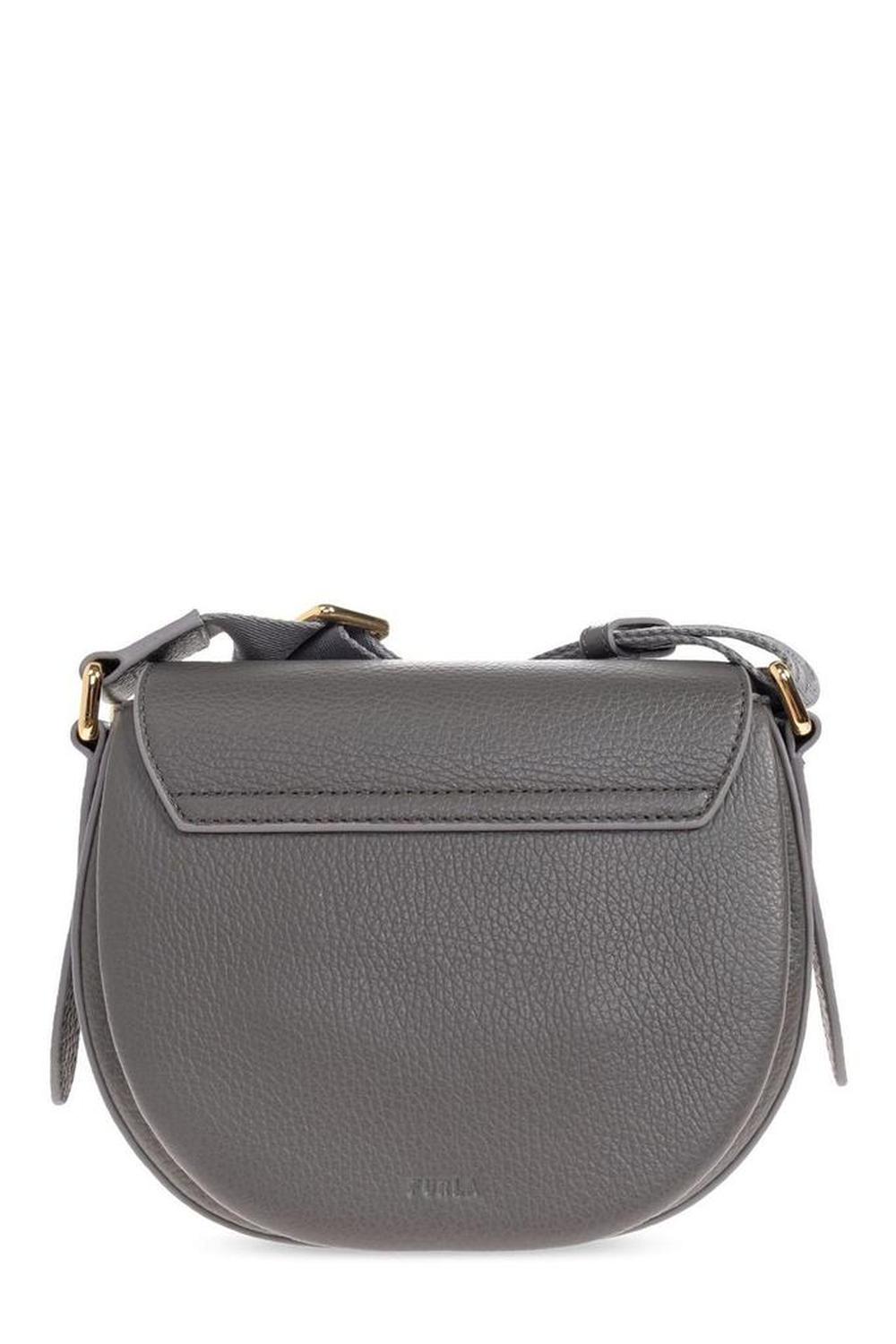 Furla Logo Plaque Foldover-Top Shoulder Bag