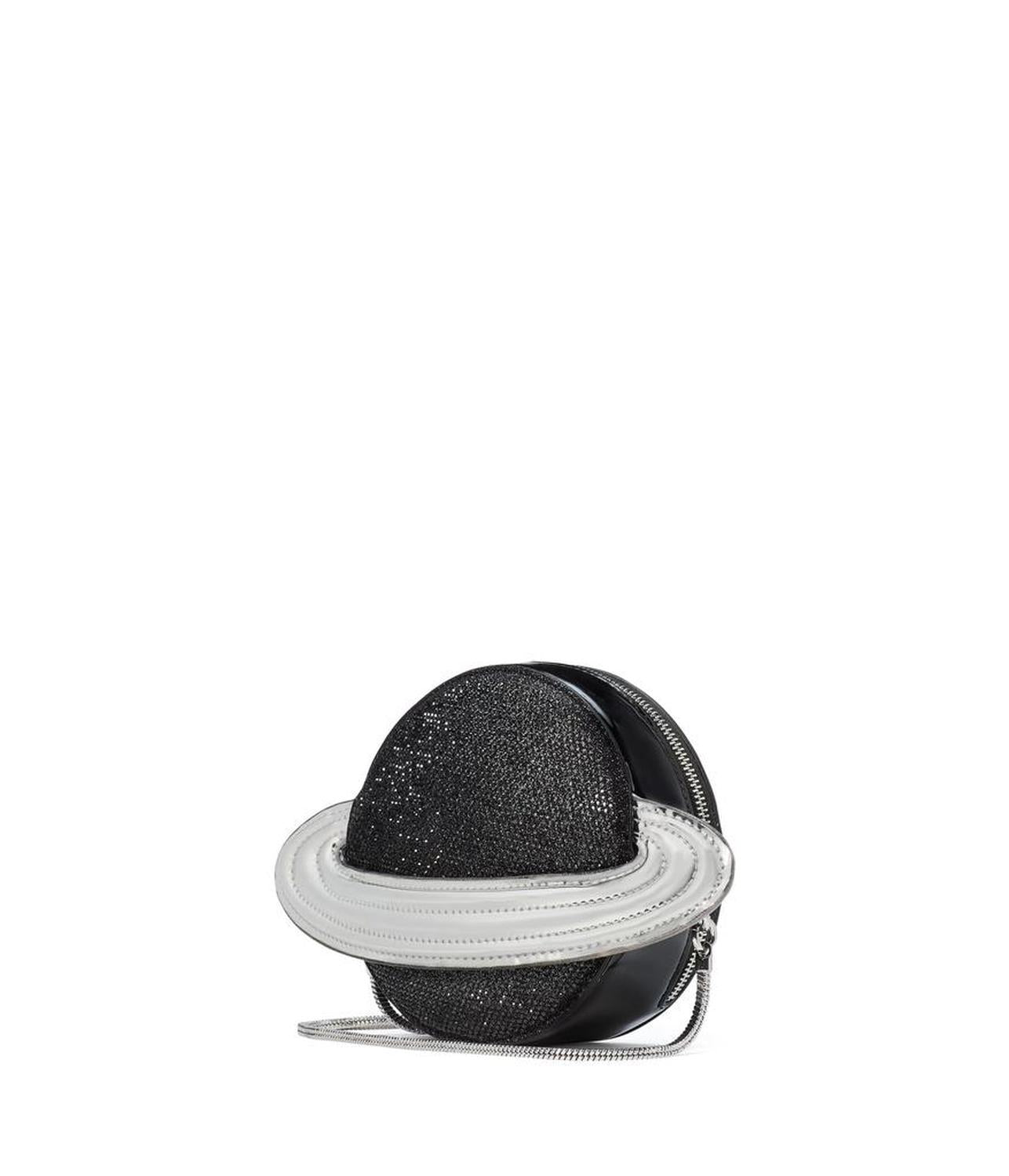 Spaced Out Embellished Metallic Leather Micro Crossbody