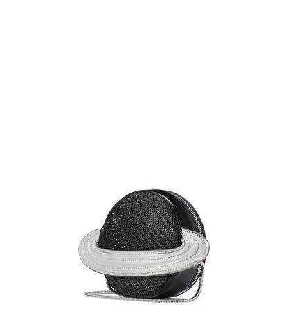 Spaced Out Embellished Metallic Leather Micro Crossbody