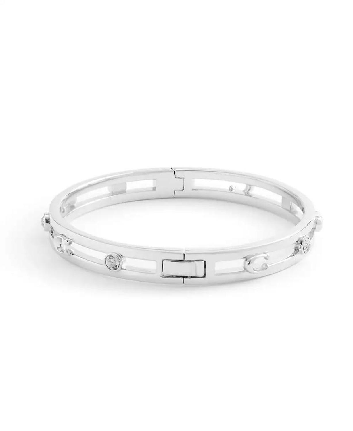 Faux Stone Signature C Open Bangle Bracelet