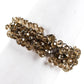 Furla Womens Silver Tone Crystal Beaded Chain Hook Closure Bracelet