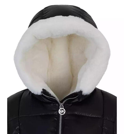 Big Girls Faux Fur Pocket Puffer Jacket