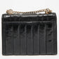 Black Quilted Glossy Leather Large Whitney Shoulder Bag
