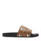 X Peanuts Men's Signature Canvas Snoopy Print Pool Slide