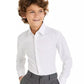 Solid White Button Down Dress Shirt, Big Boys