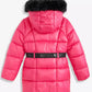 Girls 7-16 Active Belted Stadium Puffer Jacket With Faux-Fur Trim