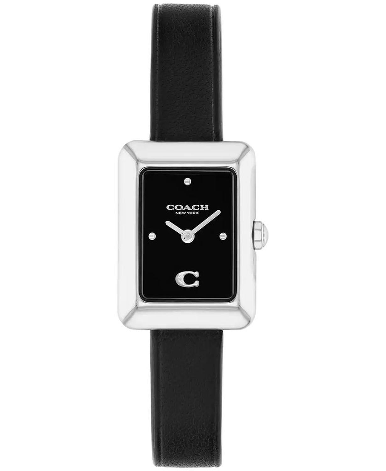 Women's Mara Black Leather Strap Watch, 19 x 26mm