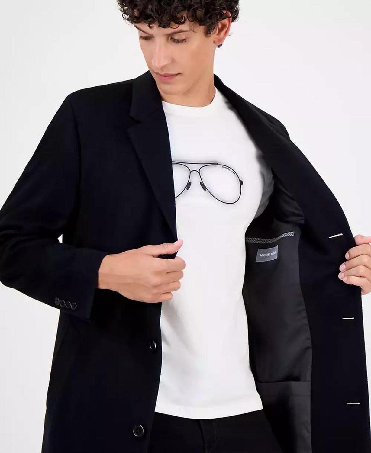 Men's Classic-Fit Solid Pure Cashmere Overcoat