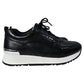 Allie Stride Trainer in Black Leather and Nylon