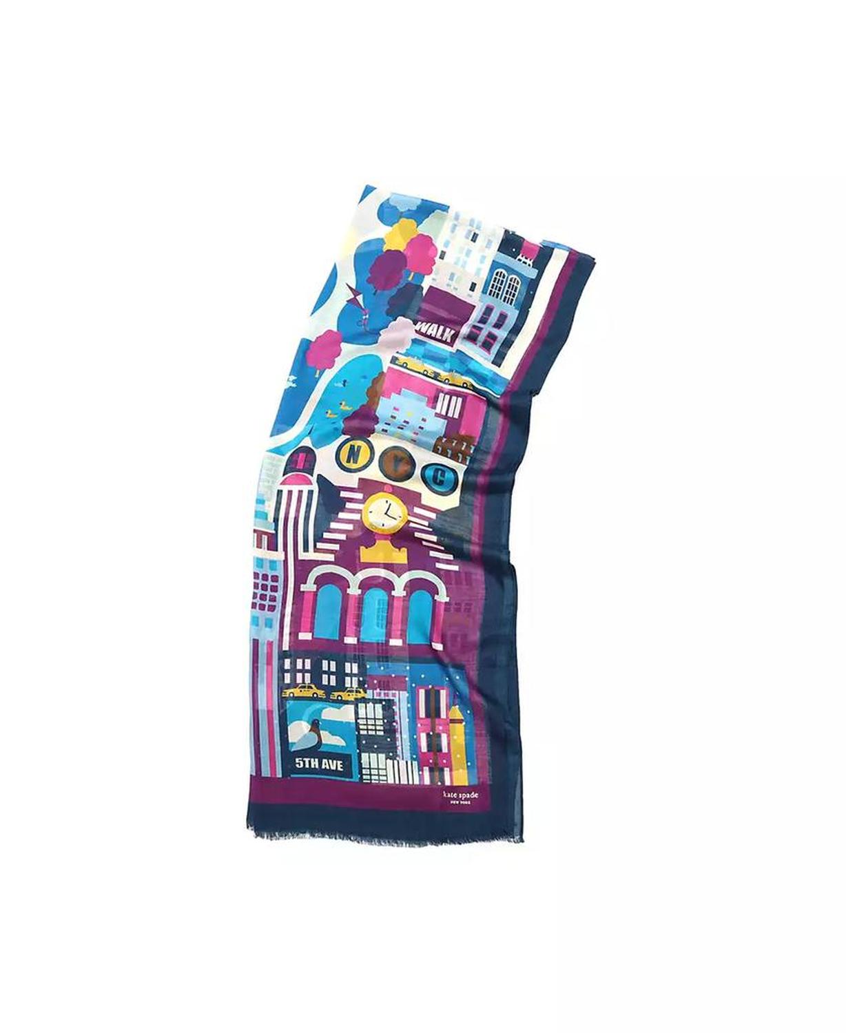 Women's Uptown Map Oblong Scarf