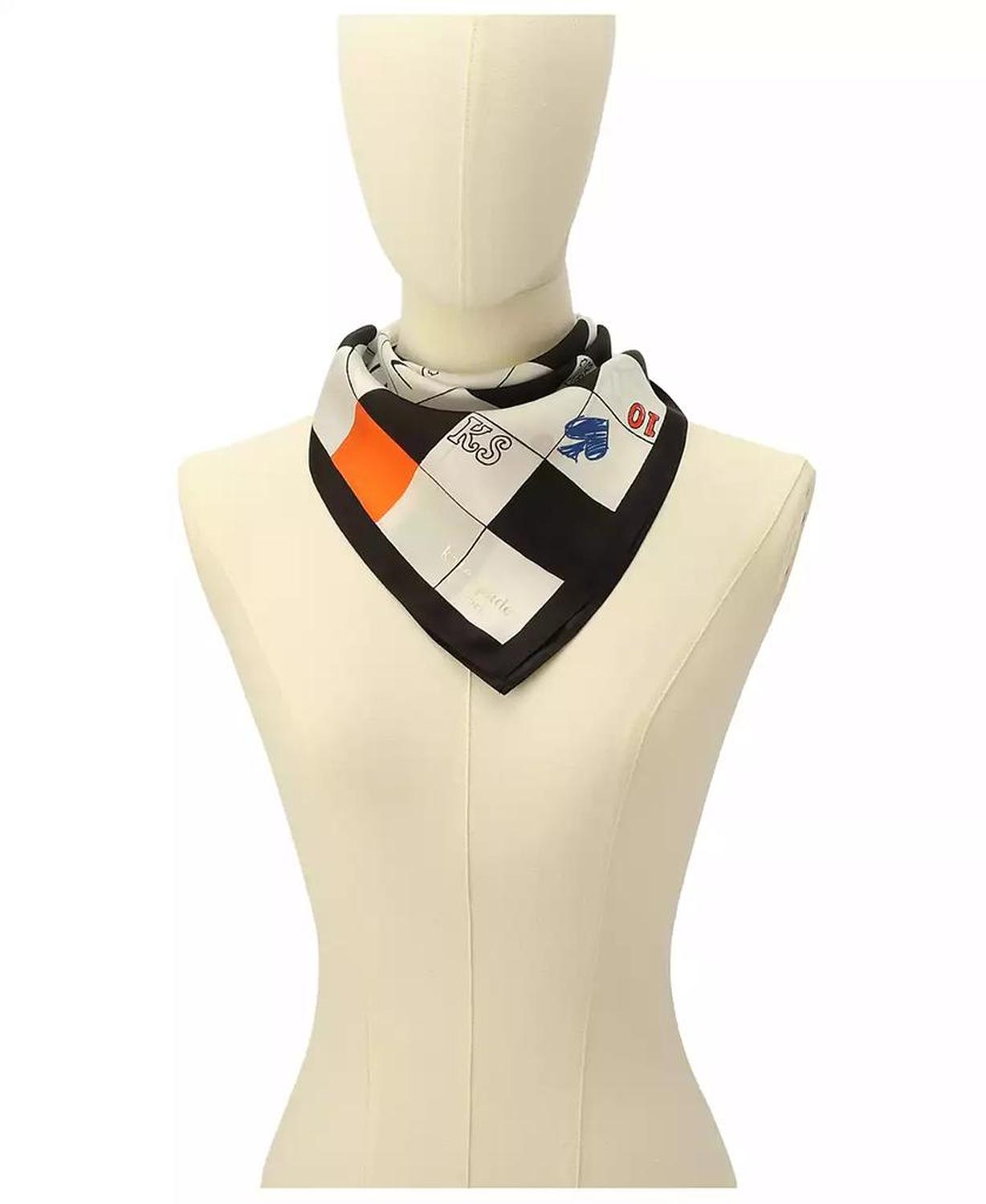 Women's Crossword Silk Bandana Scarf
