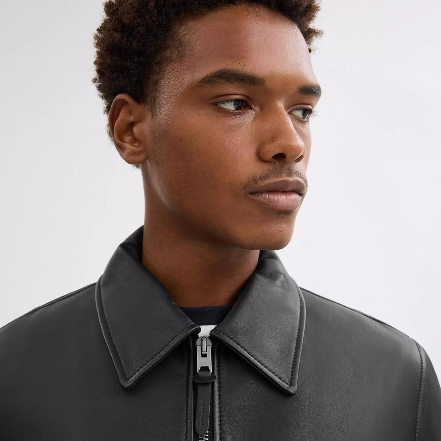 ジャケット・アウター COACH FULL-GRAIN LEATHER. Coach Outlet Leather Jacket
