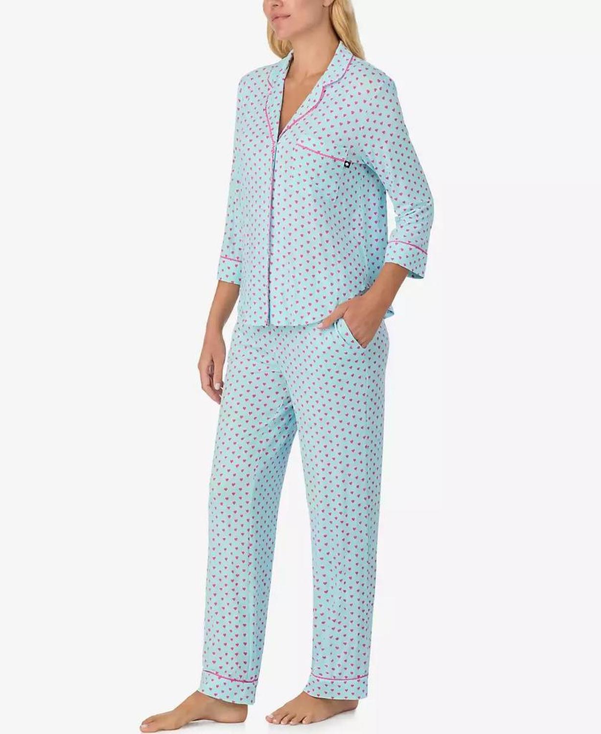 Women's 2-Piece Sleepwear 3/4-Sleeve Top and Pajama Pants Set