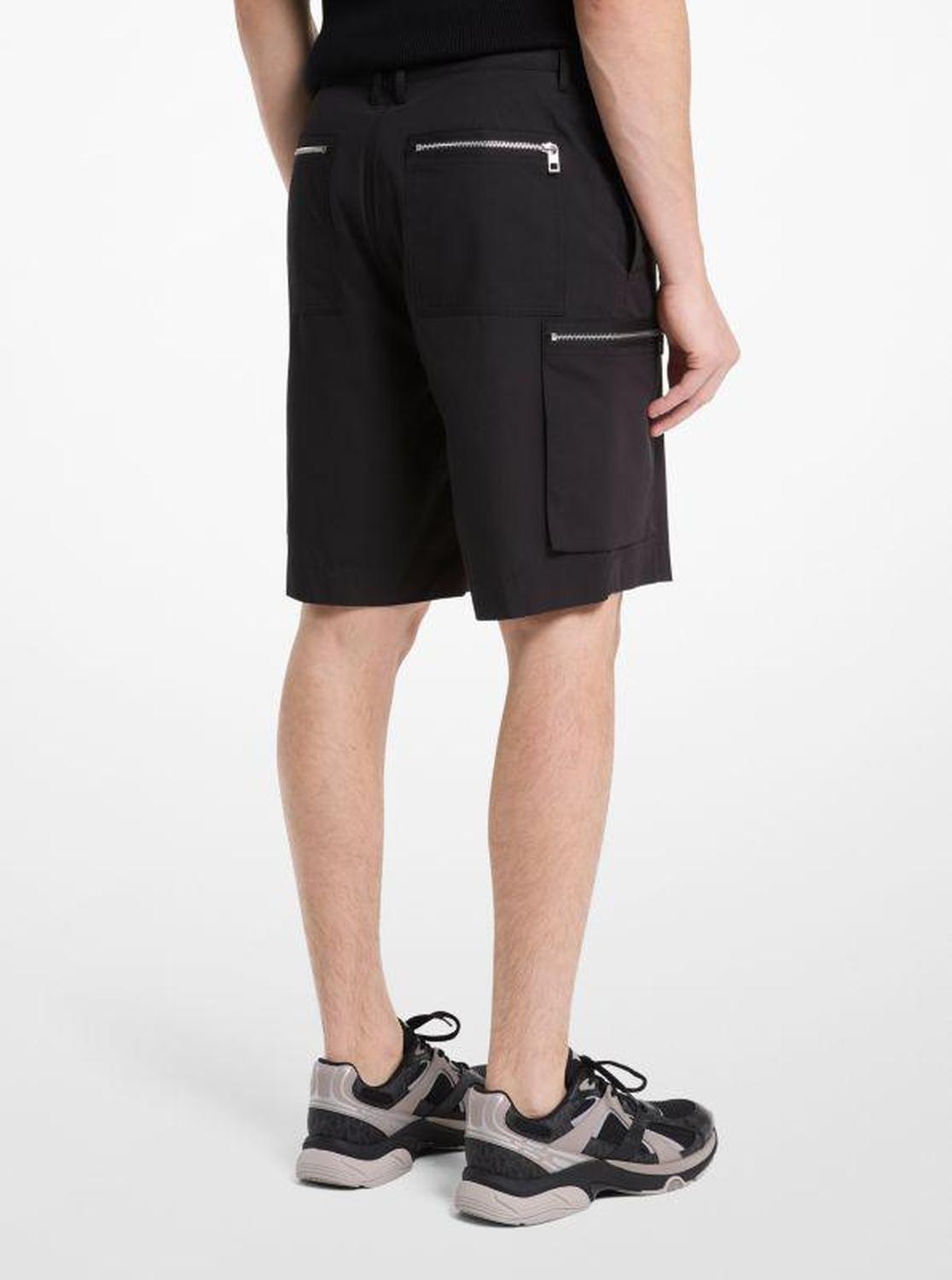 Cotton Poplin Zip Cargo Shorts