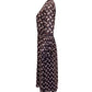 Chevron-print Midi Dress in Purple Polyester