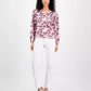 Women's Printed Long-Sleeve V-Neck Blouse