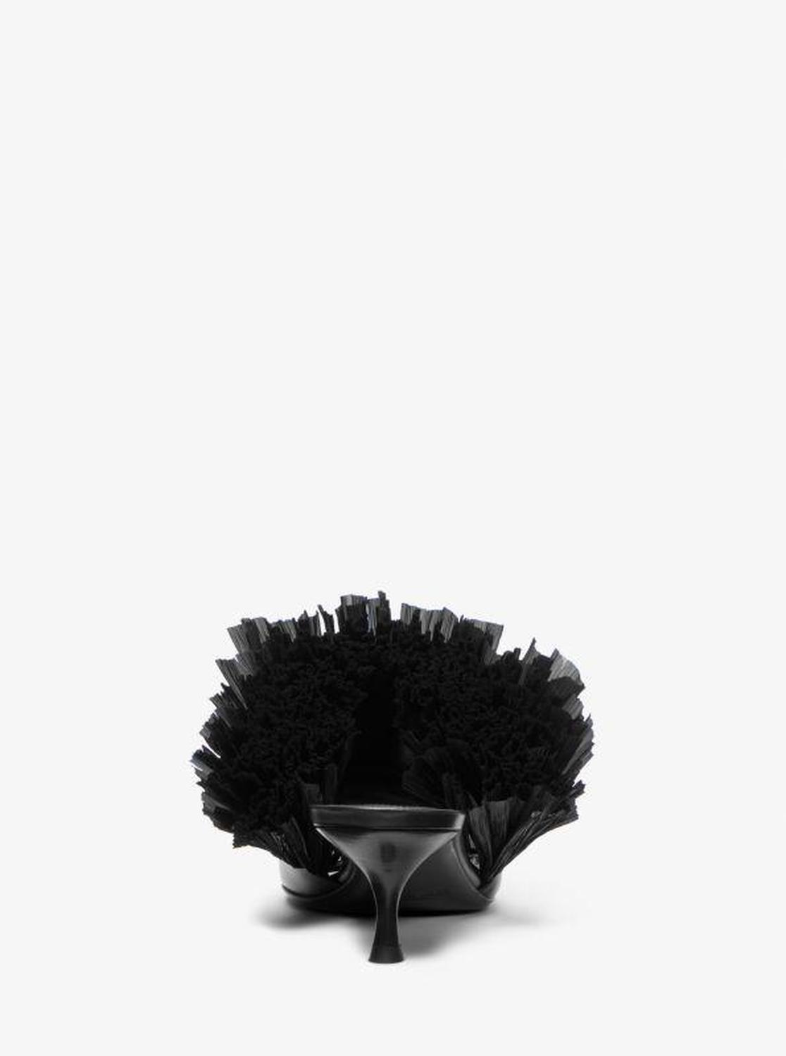 Catarina Leather and Fringe Mule