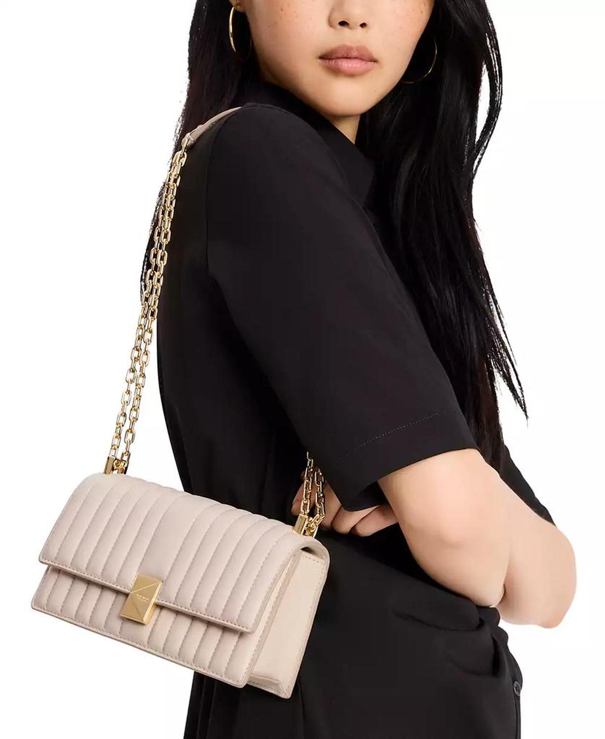 Deco Quilted Leather Mini Flap Chain Crossbody Bag