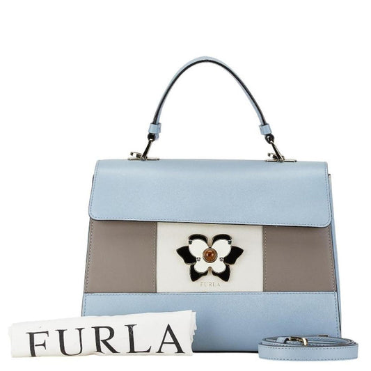 blue  Leather Handbag Shoulder Bag (Pre-Owned)