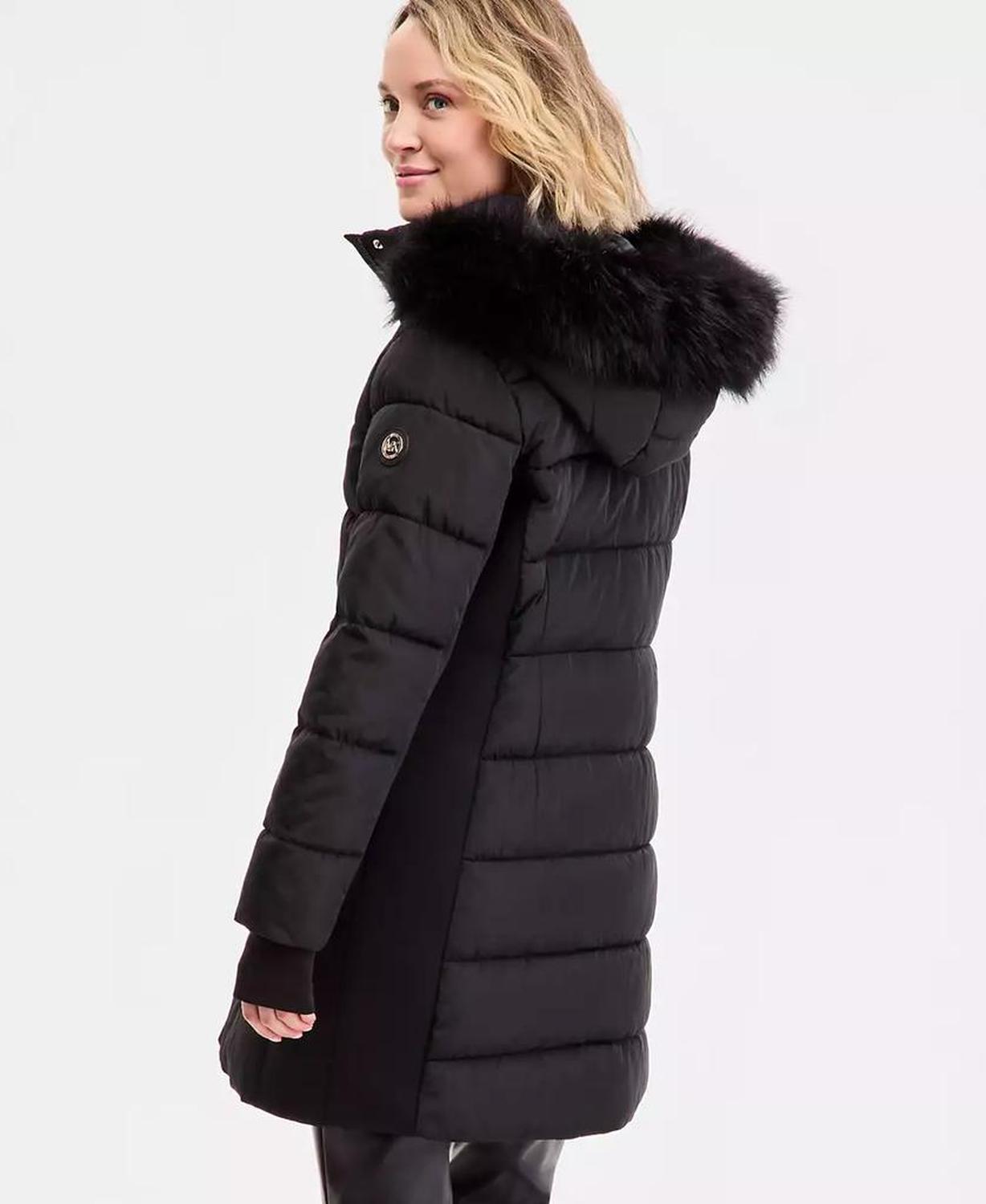 Women's Faux-Fur-Trim Hooded Puffer Coat, Exclusively at Macy's