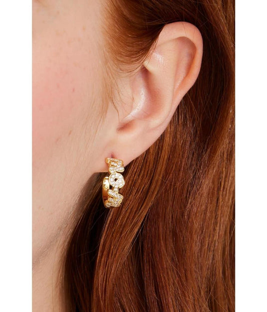 Fleurette Huggie Drop Earrings