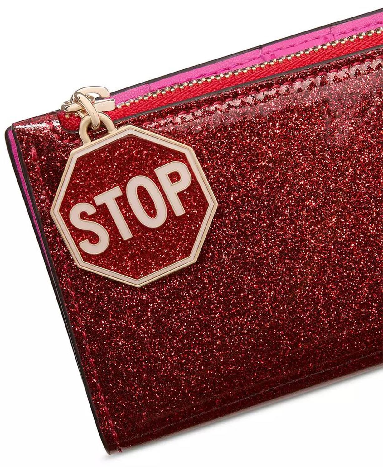 Cars Glitter Patent Leather Small Slim Bifold Wallet