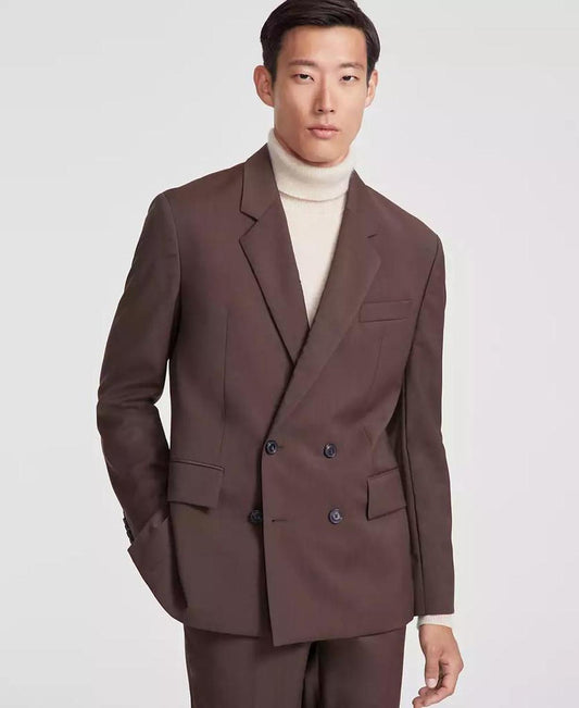 HUGO by Men's Modern-Fit Solid Wool Suit Separate Double-Breasted Jacket