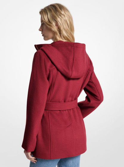 Wool Blend Hooded Coat
