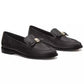 Women's Deco Bow Pebbled Leather Loafers