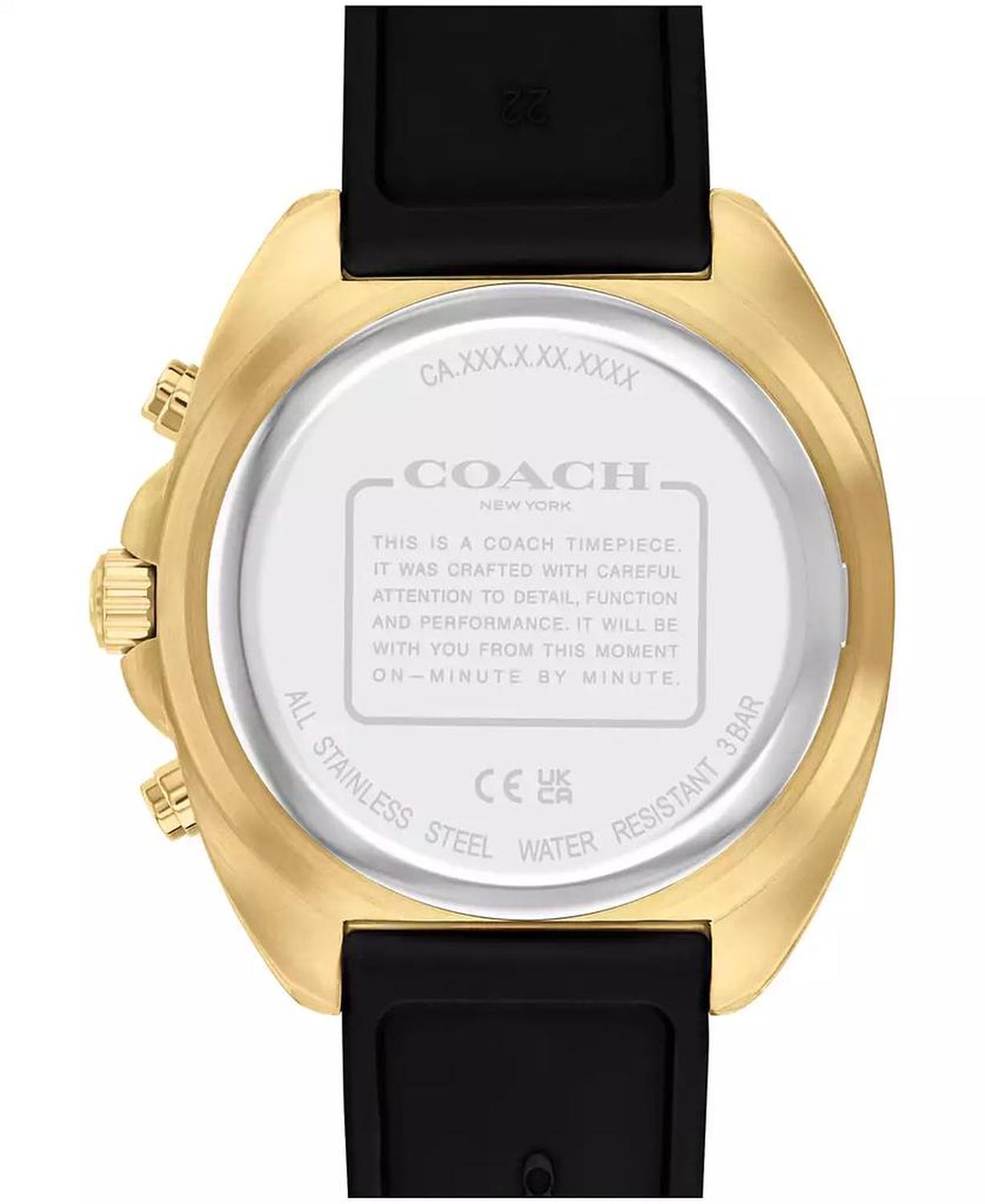 Men's Charter Black Silicone Strap Watch 44.5mm