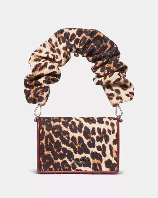 Natasha Leopard Scrunch Strap Mini Bag