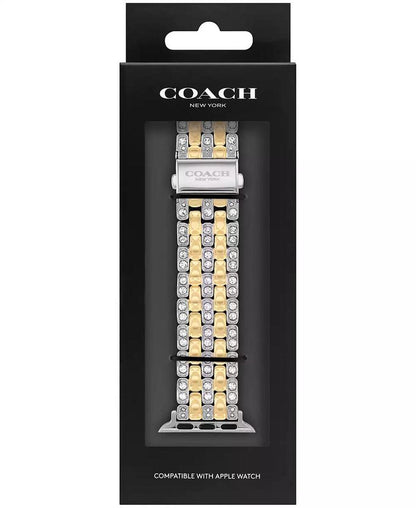 Women's Two Tone Stainless Steel and Crystals Apple Watch Strap, 38mm, 40mm, 41mm