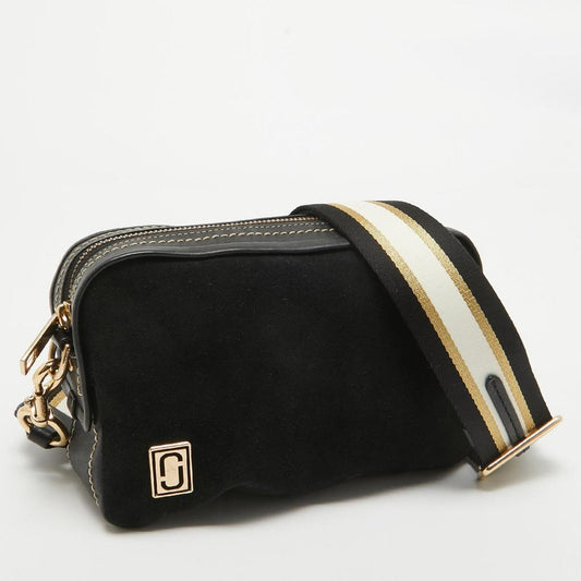 Marc Jacobs Black Suede And Leather Squeeze Crossbody Bag