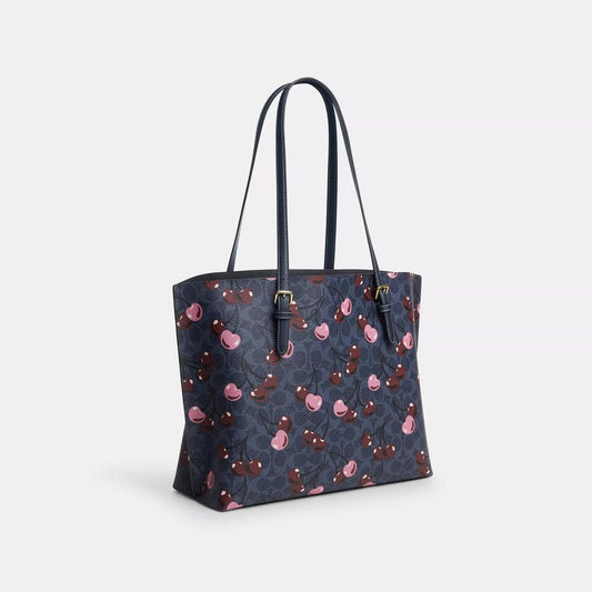 Mollie Tote In Signature Canvas With Cherry Print