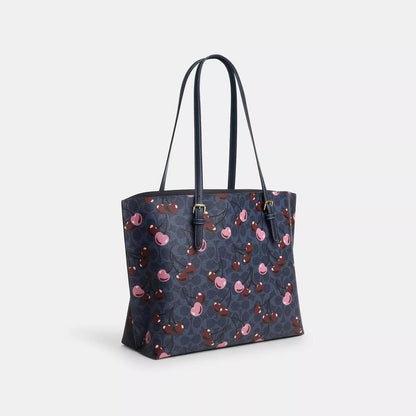 Mollie Tote In Signature Canvas With Cherry Print