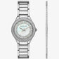 Mini Sylvia Pavé Silver-Tone Watch and Bracelet Gift Set