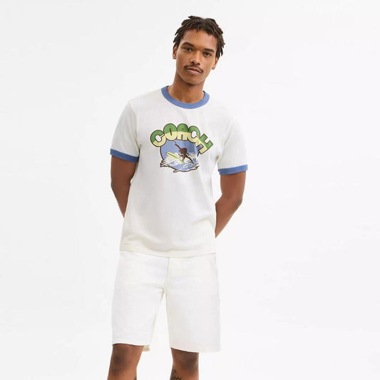 Surf Graphic T Shirt In Organic Cotton